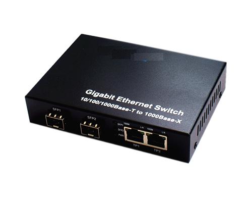 120905. 2 SFP Slot/LC connect + 2 RJ45 fiber Switch