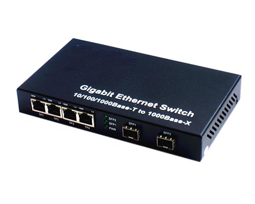 120906. 2 SFP Slot/LC connect + 4 RJ45 fiber Switch
