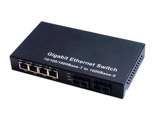 120908. 2 Fiber + 4 RJ45 Gigabit Ethernet Switch