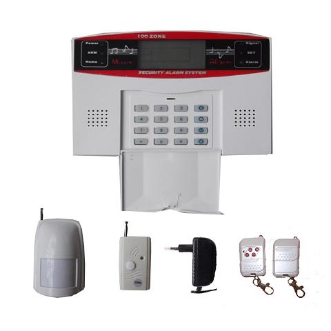 131303. 100wireless and 7wired zones landling alarm system with LCD dislay