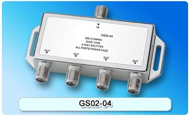 150809. GS02-04 SAT 4-Way Amplifier Splitter