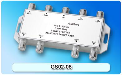 150811. GS02-08 SAT 8-Way Amplifier Splitter