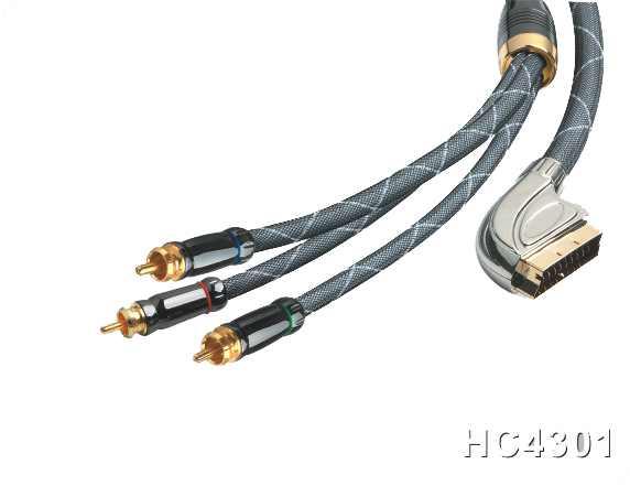 161115. Scart plug to composite video with left and right audio male connectors